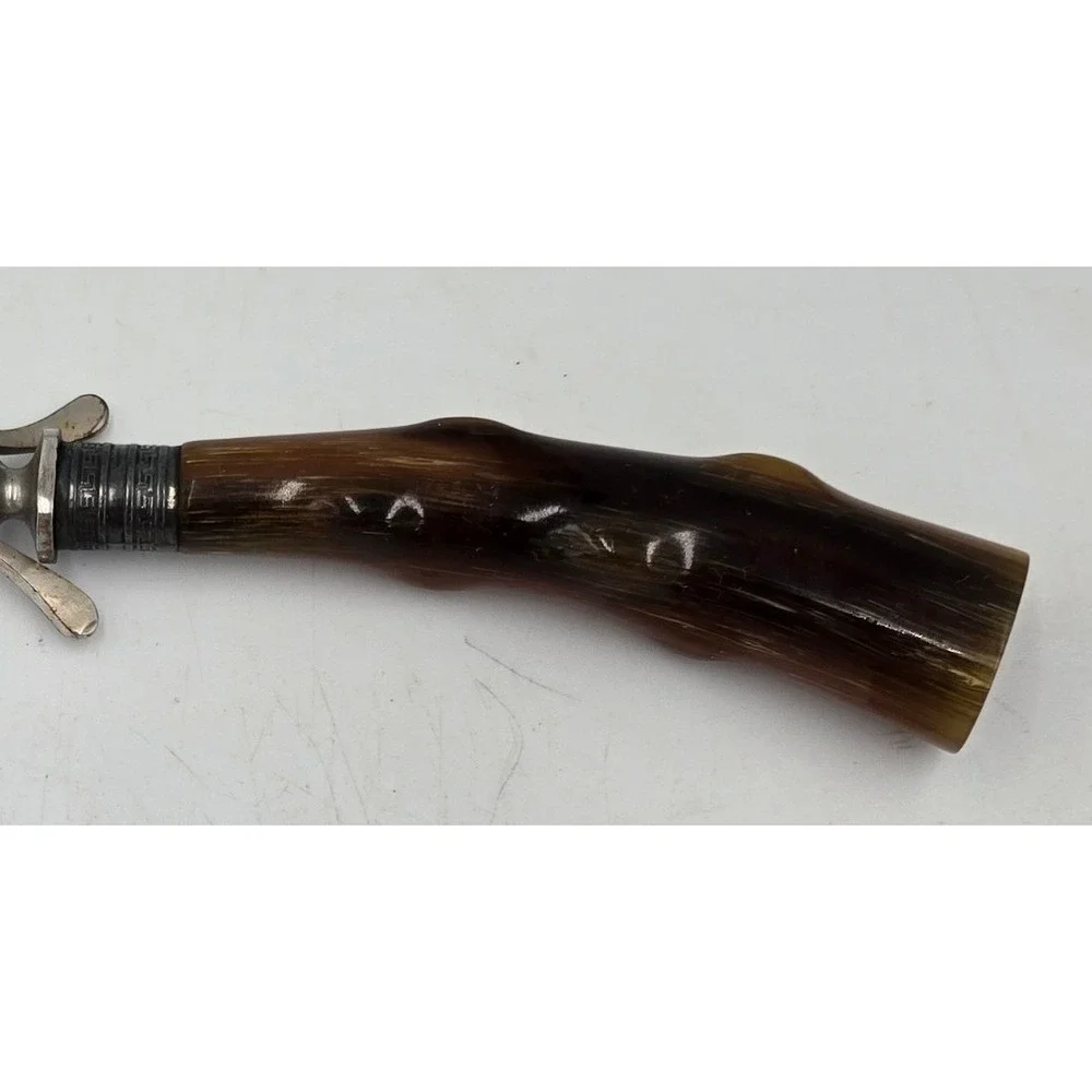 Vtg Landers Frary & Clark Meat Carving Fork Stag Antler Horn Handle Safety Guard